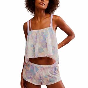 Free People Multicolor Flowy Pajama Set
